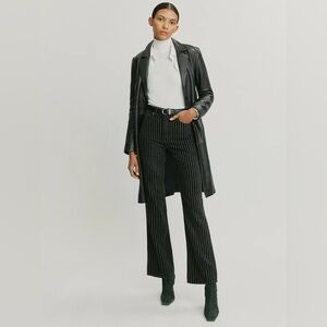 Reformation Georgia Pinstripe High Rise Flare Jeans 29